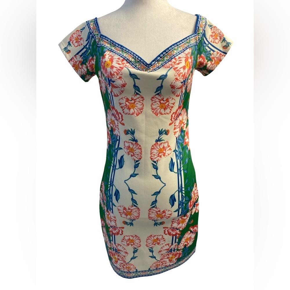 Flying Tomato Bodycon Mini Dress Size L Tropical Floral Summer Vacation Dress